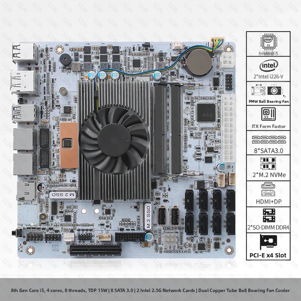 I5-8265U ES NAS Motherboard 8  - Nas Motherboard 8 Sata Mini Itx 评论和价格