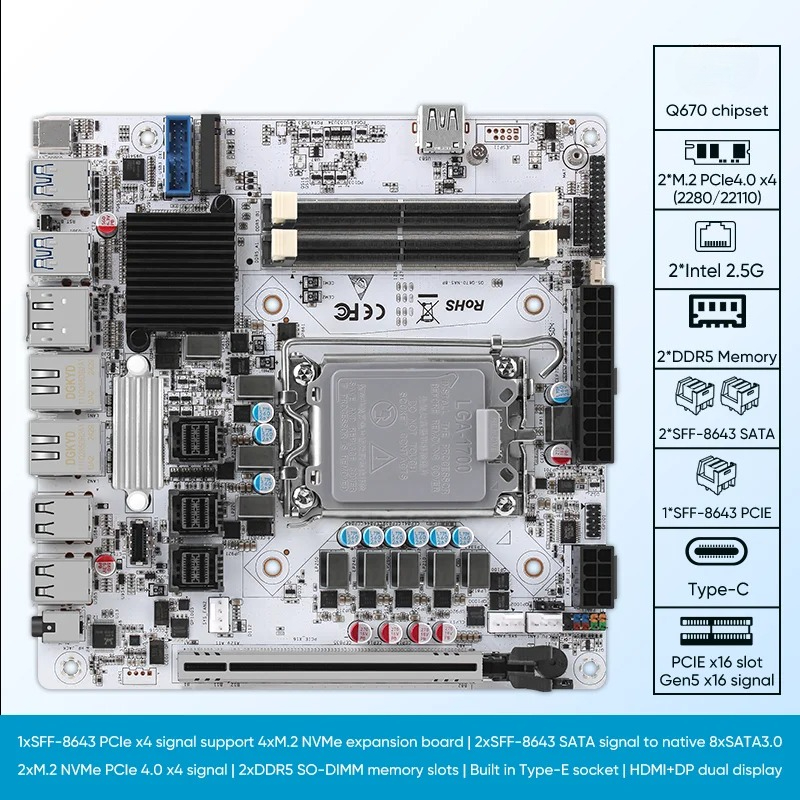 12/13/14th Gen Nas Motherboard - Lga1700 Itx Motherboard Ddr5 评论和价格